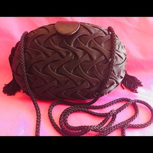 NWOT small  black satin  clutch